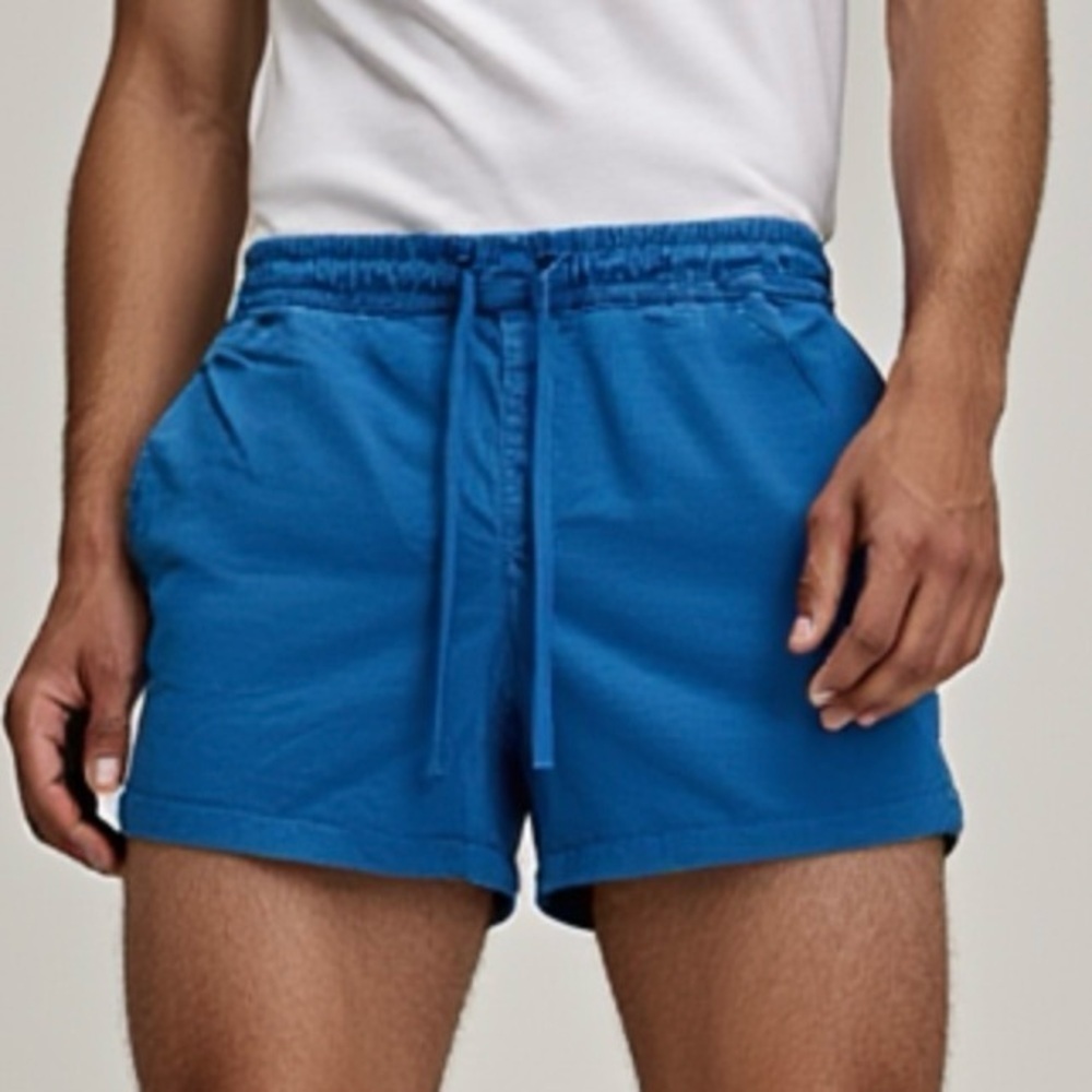 ZARA Men’s Blue Drawstring Casual Shorts – Size L | Travel, Lounge & Streetwear